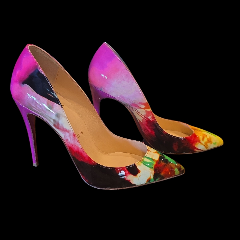 Christian Louboutin Patent Tie Dye Pigalle Follies Stiletto Heels
